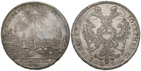 GERMANY, Josef II (1741-1790). Thaler (Ar. 28.01g \/ 40mm). 1765. Nuremberg. (Davenport 2494). AU. Beautiful patina.