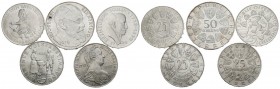 AUSTRIA. Accurate set consisting of 5 silver coins of 25 and 50 Schilling dates between 1959 and 1970. High level of conservation. TO EXAMINE.