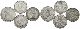 AUSTRALIA. Interesting set of 4 silver coins of different modules and values. Dates between 1942 and 1966. High degree of general conservation. TO EXA...