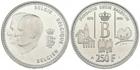 BELGIUM. 250 Francs. (Ar. 18.90g \/ 33mm). 1996. (Km # 202). Proof. Slight marks.