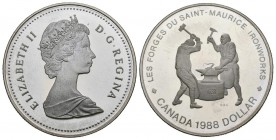 CANADA. 1 USD (Ar. 25.47g \/ 36mm). 1988. Forges of Saint Maurice. (Km # 161). Proof. Includes certificate of authenticity and original box.