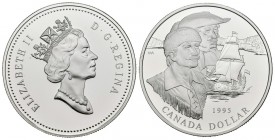 CANADA. 1 USD (Ar. 25.26g \/ 36mm). 1995. Hudson Bay Co. (Km # 259). Proof. Includes certificate of authenticity and original box.