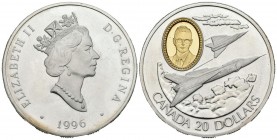 CANADA. 20 Dollars. (Ar. 32.75g \/ 38mm). 1996. Elisabeth II. (Km # 276). UNC