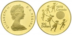 CANADA. 100 Dollars (Au. 16.92g \/ 27mm). 1979. International Year of the Child. (Km # 126). Proof. Extraordinary conservation.