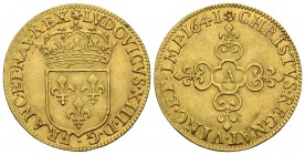 FRANCE, Louis XIII (1610-1643). Gold Ecu. (Au. 3.37g \/ 23mm). 1641. Paris A. (Gadoury 55). First type. AU. Beautiful rare specimen like that.