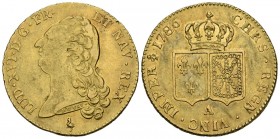 FRANCE, Louis XVI (1774-1793). Double Luis de Oro. (Au. 15.33g \/ 29mm). 1786. Paris A. (Duplessy 1706). VF\/ XF.