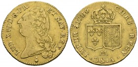 FRANCE, Louis XVI (1774-1792). Double Luis de Oro (Au. 15.13g \/ 28mm). 1786. Metz AA. (Gadoury 363). VF. Limited.