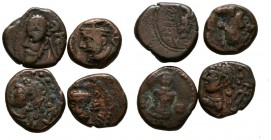 KINGDOM OF ELYMAIS. Set consisting of 4 bronze Hemidracmas minted between the early 2nd and 3rd centuries AD Reigns of Orodes V and Phraates. Differen...