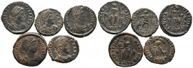 ROMAN EMPIRE. Lot consisting of 5 small bronzes of different emperors of the lower Roman empire. TO EXAMINE.