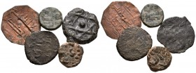 HISPANIC ARABE. Lot composed of 5 Hispanic Arabic bronzes. TO EXAMINE.