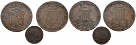 SPANISH MONARCHY. Lot consisting of 3 coins from the reign of Elizabeth II, of different values and years. TO EXAMINE.