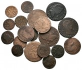 SPANISH MONARCHY. Nice set of 19 coppers of Fernando VII of different values, mints and years. TO EXAMINE.