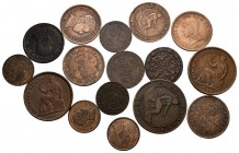 SPAIN. Magnificent set of 16 Spanish coppers from periods between Fernando VII and the Second Republic. Different modules, values and states of conser...