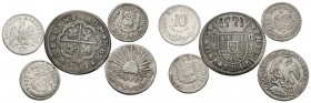 SPANISH MONARCHY and FOREIGN CURRENCIES. Lot consisting of 5 silver coins of which 3 are from different Spanish kings and 2 are from Mexico. TO EXAMIN...