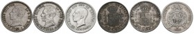 CENTENARY OF THE PESETA. Set of 3 coins of 50 Cents of Alfonso XIII. TO EXAMINE.