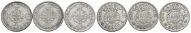 MOZAMBIQUE. Set of 3 coins of 20 silver Escudos from Mozambique from the years 1952,1955 and 1960. Different states of conservation. TO EXAMINE.