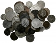 FOREIGN CURRENCIES. Interesting set of 71 world coins from the 19th and 20th centuries of different modules and materials, including several pieces of...