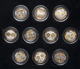 FOREIGN CURRENCIES. Precious set of 48 commemorative medals of the first images of the Euro. (Cu-Ar-Au. 16.99g \/ 35mm). PROOF. The collection is not ...