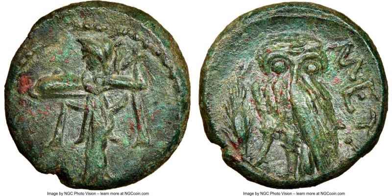 LUCANIA. Metapontum. Ca. 225-200 BC. AE (15mm, 3.09 gm, 9h). NGC AU 4/5 - 4/5, l...