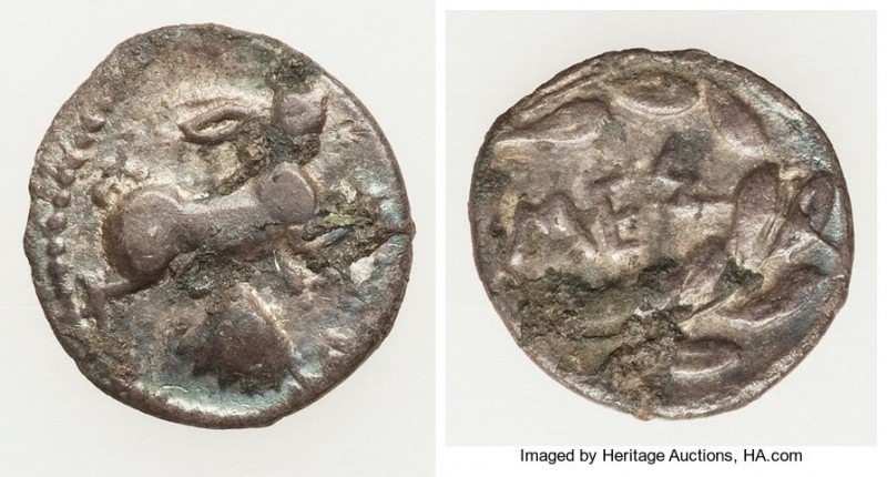 SICILY, Messana. Ca. 420-413 BC. AR litra (12mm, 0.56 gm, 3h). Fine, deposits. H...