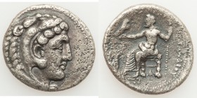 MACEDONIAN KINGDOM. Alexander III the Great (336-323 BC). AR tetradrachm (28mm, 16.59 gm, 3h). About VF, porosity. Posthumous issue of Tarsus, ca. 323...