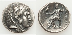 MACEDONIAN KINGDOM. Philip III Arrhidaeus (323-317 BC). AR tetradrachm (27mm, 16.80 gm, 12h). Choice VF, edge chips. Lifetime issue of Sidon, under Pt...