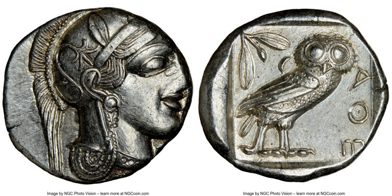 ATTICA. Athens. Ca. 440-404 BC. AR tetradrachm (25mm, 17.17 gm, 1h). NGC Choice ...
