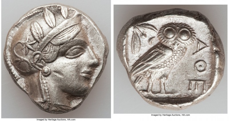 ATTICA. Athens. Ca. 440-404 BC. AR tetradrachm (25mm, 17.20 gm, 8h). Choice VF, ...