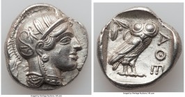 ATTICA. Athens. Ca. 440-404 BC. AR tetradrachm (26mm, 17.17 gm, 9h). XF. Mid-mass coinage issue. Head of Athena right, wearing crested Attic helmet or...