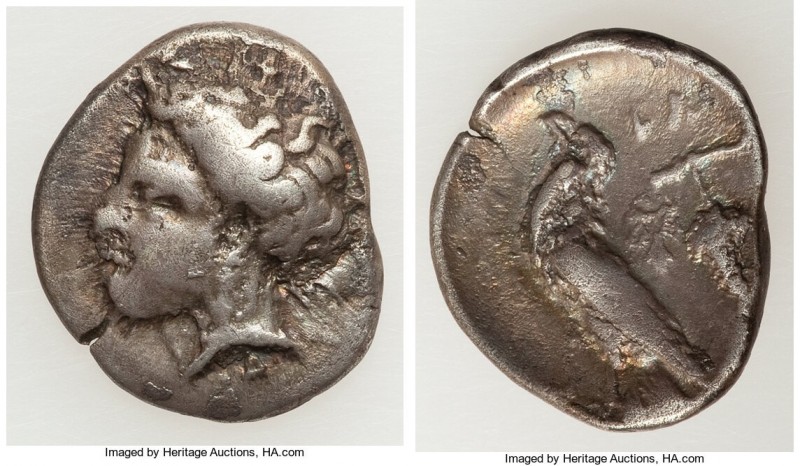 ELIS. Olympia. Ca. 340-330 BC. AR hemidrachm (18mm, 2.86 gm, 7h). Fine. Head of ...