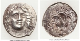 CARIAN ISLANDS. Rhodes. Ca. 205-190 BC. AR drachm (15mm, 2.75 gm, 11h). XF. Ainetor, magistrate. Head of Helios facing, turned slightly right / ΑΙΝΗΤΩ...