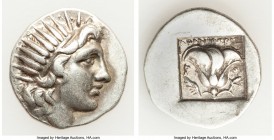 CARIAN ISLANDS. Rhodes. Ca. early 2nd century BC. AR drachm (17mm, 3.01 gm, 1h). Choice Fine. Plinthophoric standard, Athanodoros, magistrate, ca. 190...