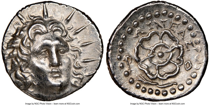 CARIAN ISLANDS. Rhodes. Ca. 84-30 BC. AR drachm (18mm, 4.04 gm, 1h). NGC Choice ...