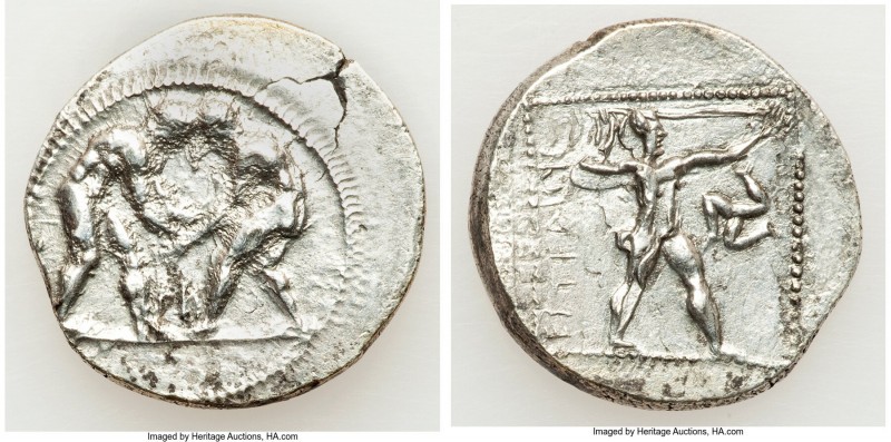 PAMPHYLIA. Aspendus. Ca. 380-325 BC. AR stater (25mm, 10.63 gm, 12h). Choice VF,...