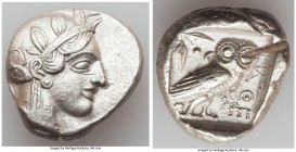 NEAR EAST or EGYPT. Ca. 5th-4th centuries BC. AR tetradrachm (26mm, 17.07 gm, 4h). XF, test cut. Head of Athena right, wearing crested Attic helmet or...