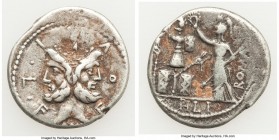M. Furius L.f. Philus (ca. 119 BC). AR denarius (20mm, 3.94 gm, 9h). Fine. Rome. M•FOVRI•L•F, laureate head of Janus / PHLI (PH ligate) in exergue, Ro...