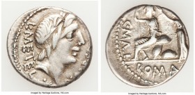 A. Postumius S.f. Albinus, L. Caecilius L.f.Q.n. Metellus Delmaticus and C. Publicius Malleolus (ca. 96 BC). AR denarius (20mm, 3.96 gm, 7h). Choice F...