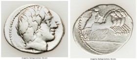 C. Gargilius, Ogulnius, and M. Vergilius (ca. 86 BC). AR denarius (20mm, 3.67 gm, 6h). Fine, bankers mark. Rome. Laureate head of Apollo right; thunde...