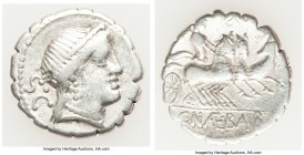C. Naevius Balbus (79 BC). AR serratus denarius (17mm, 3.69 gm, 8h). Choice Fine. Rome. Head of Venus right, wearing stephane, necklace and earring; S...