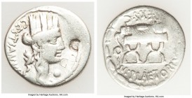 M. Plaetorius M.f. Cestianus (ca. 67 or 57 BC). AR denarius (19mm, 3.69 gm, 8h). Fine, bankers marks. Rome. CESTIANVS, turreted bust of Cybele right; ...