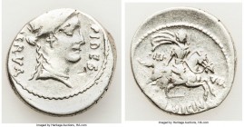 A. Licinius Nerva (ca. 47 BC). AR denarius (19mm, 3.40 gm, 5h). Choice Fine. Rome. NERVA (downward behind), FIDES (downward before), laureate head of ...