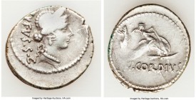 Mn. Cordius Rufus (ca. 46 BC). AR denarius (20mm, 3.71 gm, 4h). VF. Rome. RVFVS•S•C, head of Venus right, wearing stephane, pendant earring, and neckl...