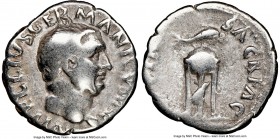 Vitellius (AD 69). AR denarius (18mm, 7h). NGC Fine. Rome, late April-December AD 69. A VITELLIVS GERM IMP AVG TR P, laureate head of Vitellius right ...