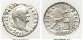 Vespasian (AD 69-79). AR denarius (18mm, 3.03 gm, 6h). VG. Rome, AD 73. IMP CAESAR VESPASIANVS AVG, laureate head of Vespasian right / PON MAX TR P CO...