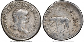 Titus (AD 79-81). AR denarius (18mm, 5h). NGC Fine. Rome, January-June AD 80. IMP TITVS CAES VESPASIAN AVG P M, laureate head of Titus right / TR P IX...