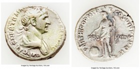 Trajan (AD 98-117). AR denarius (19mm, 2.95 gm, 7h). VF. Rome, AD 114-117. IMP CAES NER TRAIAN OPTIM AVG GERM DAC, laureate, draped bust of Trajan rig...