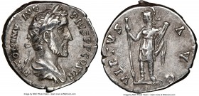 Antoninus Pius (AD 138-161). AR denarius (18mm, 6h). NGC Choice VF. Rome, AD 140-143. ANTONINVS AVG-PIVS P P COS III, laureate, draped bust of Antonin...