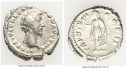Marcus Aurelius, as Caesar (AD 161-180). AR denarius (19mm, 3.58 gm, 12h). Choice Fine. Rome, 158-159. AVRELIVS CAES ANTON AVG PII F Bare head of Marc...