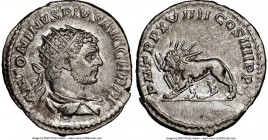 Caracalla (AD 198-217). AR antoninianus (22mm, 12h). NGC AU. Rome, AD 216. ANTONINVS PIVS AVG GERM, laureate head of Caracalla to right / P M TR P XVI...