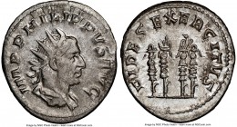 Philip I (AD 244-249). AR antoninianus (22mm, 1h). NGC AU. Rome, AD 248-249. IMP PHILIPPVS AVG, radiate, draped and cuirassed bust of Philip I right, ...